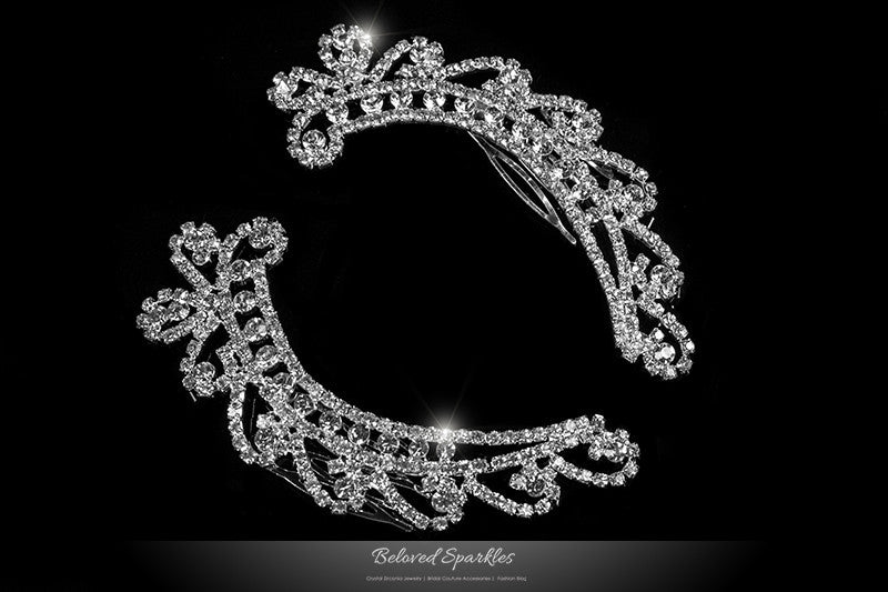 Lucia Art Deco Paisley Hair Comb Set | Crystal - Beloved Sparkles
- 1